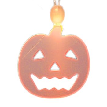 LED Acrylic Pumpkin Necklace Halloween Light Up and Non-Light Up Necklace