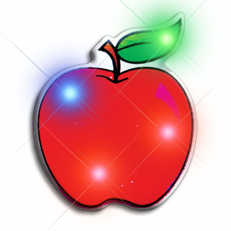 Red Apple Flashing Body Light Lapel Pins All Body Lights and Blinkees 3
