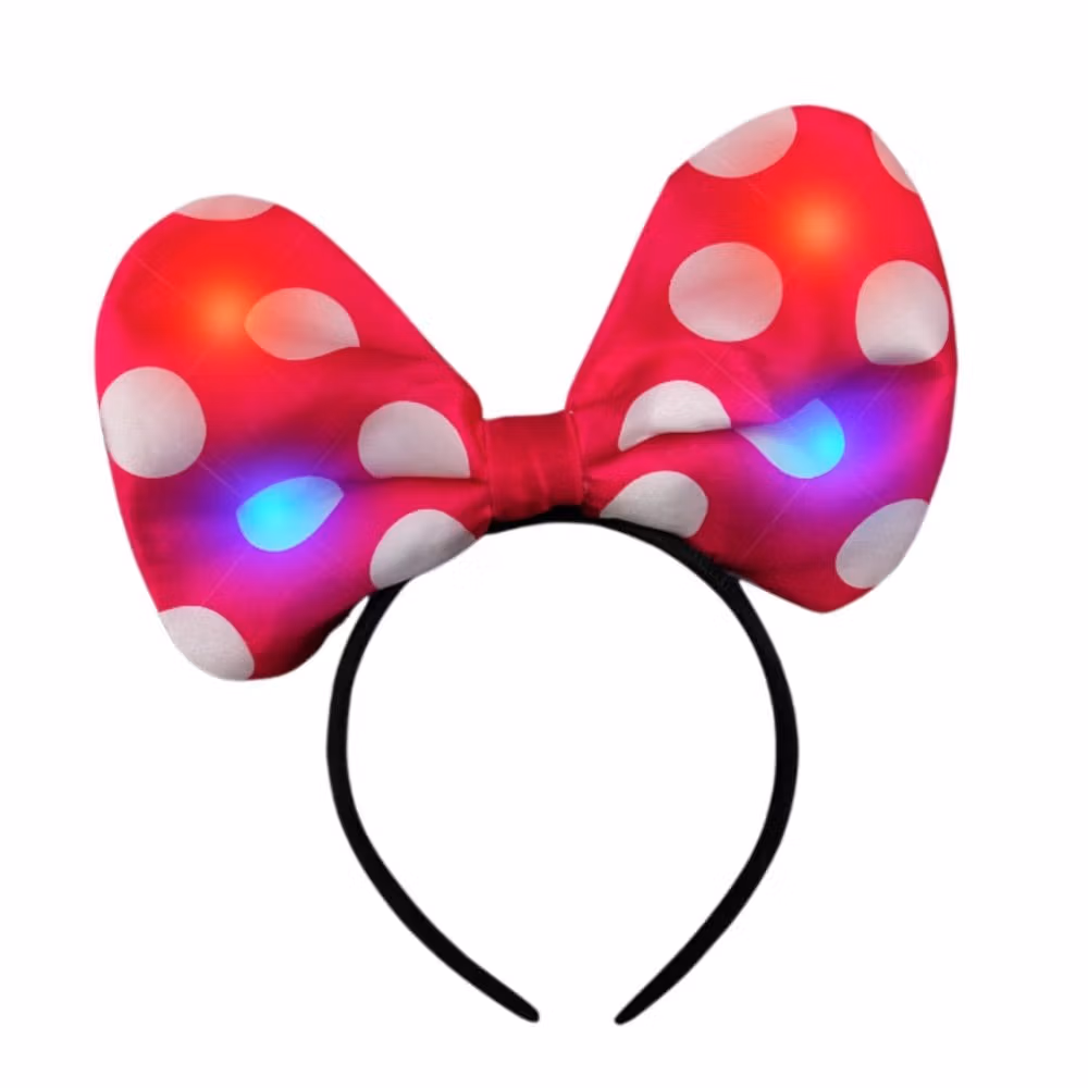 Light Up Soft Bow Headband Assorted All Products 6