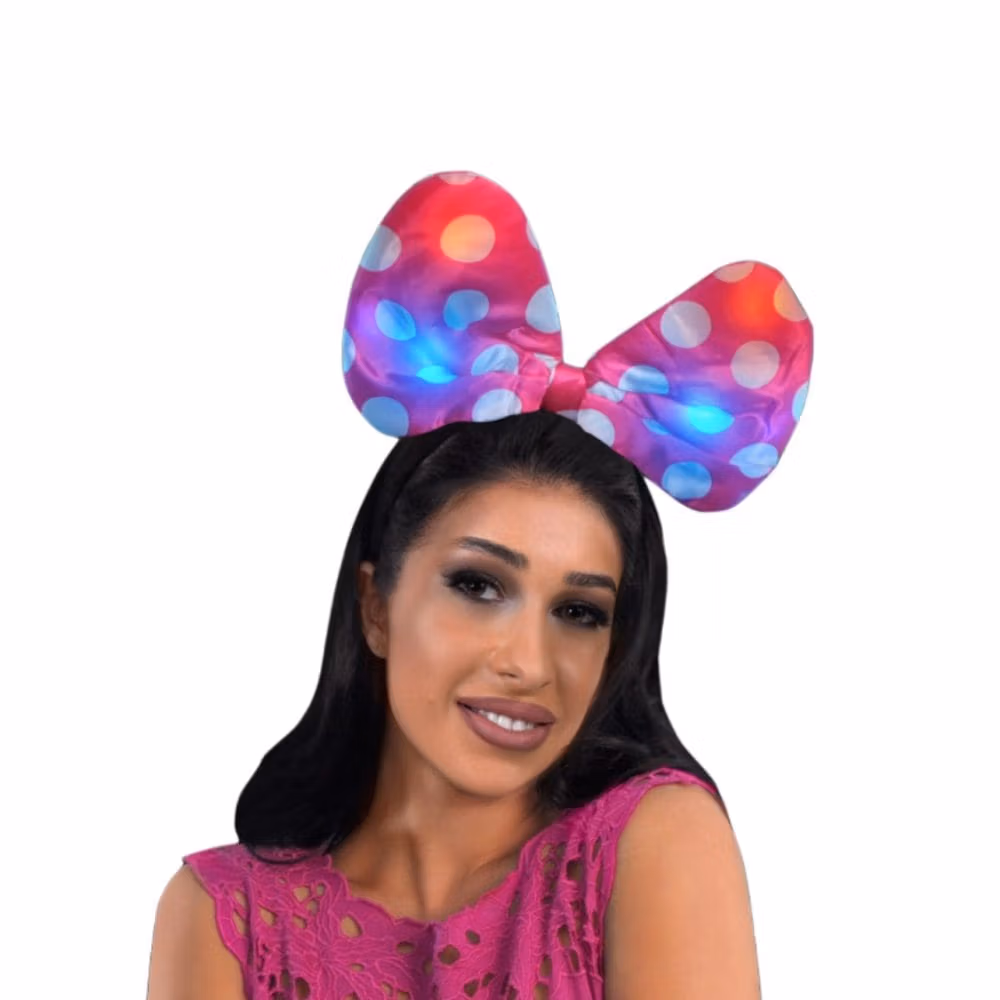 Light Up Soft Bow Headband Assorted All Products 3