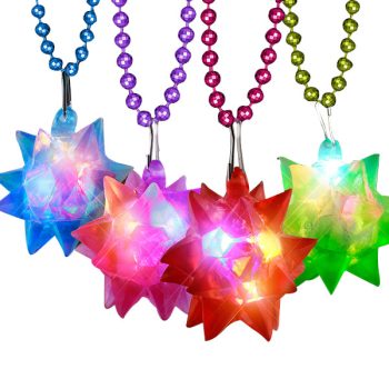 Beaded Crystal Star Necklace Pack of 12 Rainbow Multicolor