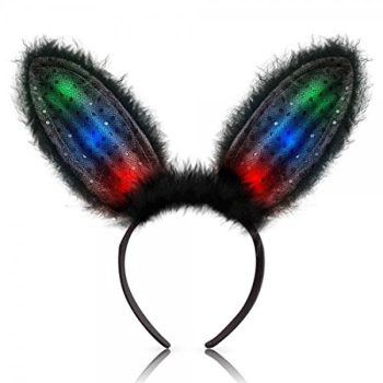 Black on Black Bunny Ears Halloween Headwear