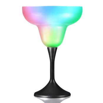 Margarita Drinking Glass Black Stem Rainbow Multicolor