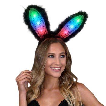 Black on Black Bunny Ears Halloween Headwear