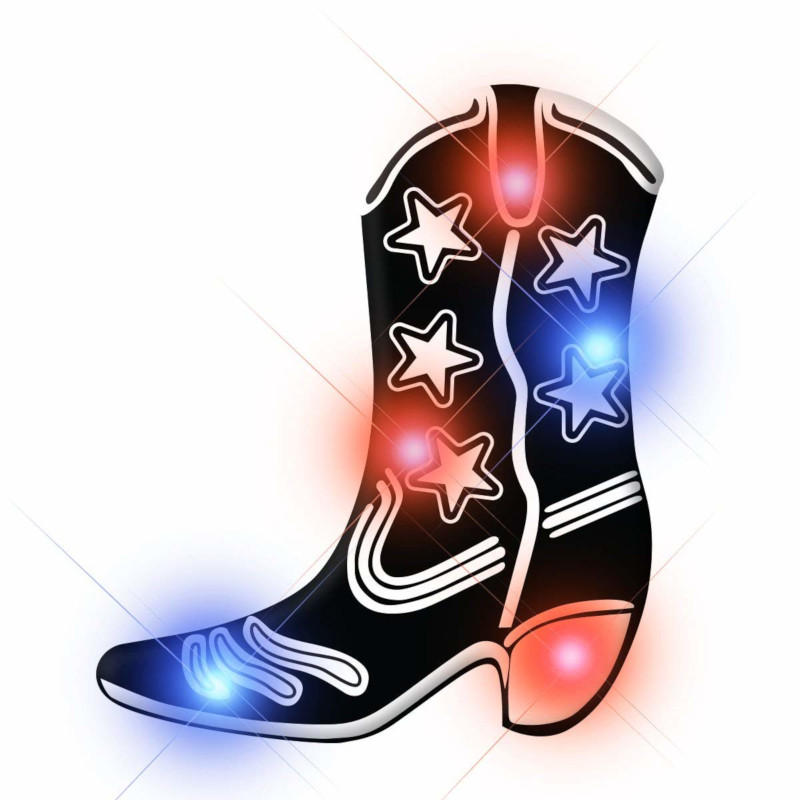 Black Western Cowboy Boot Flashing Body Light Lapel Pins All Body Lights and Blinkees 3