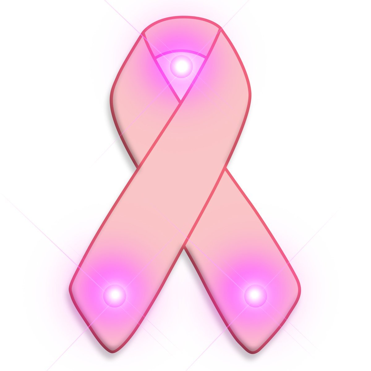 Pink Ribbon Flashing Body Light Lapel Pins All Body Lights and Blinkees