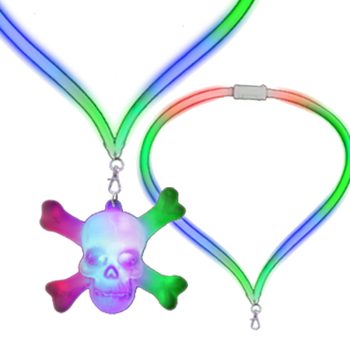 Flashing Skull and Crossbones Charm Necklace All Products