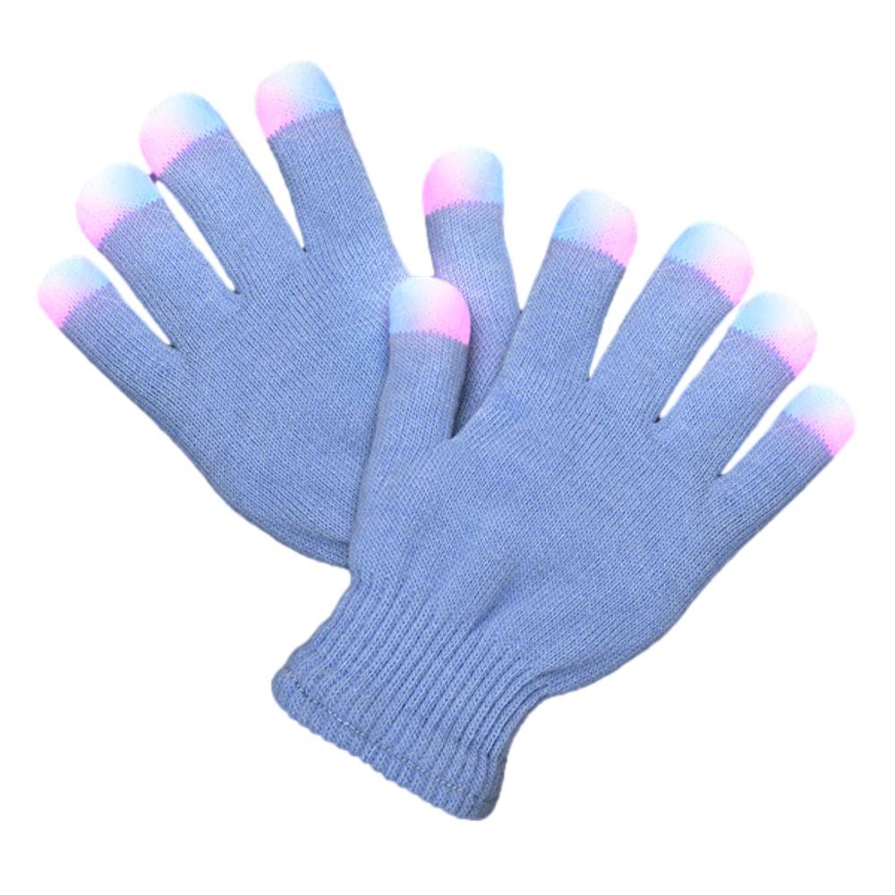 Child Size Icy Blue Gloves with White Pink and Blue LEDs All Products