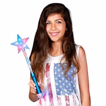Crystal Star Wand with Red White and Blue LEDs 4th of July 3