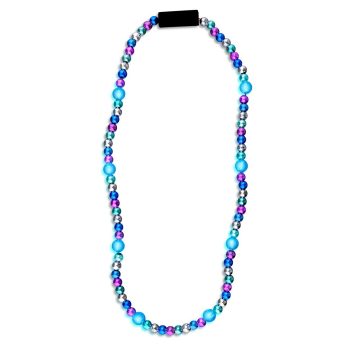 LED Bead Necklace Blue and Silver 4th of July