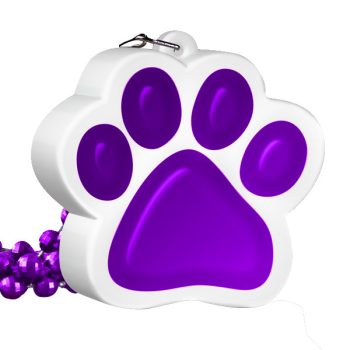 Light Up Purple Paw Print Charm Necklace Animals
