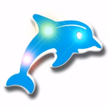Blue Dolphin Flashing Body Light Lapel Pins All Body Lights and Blinkees