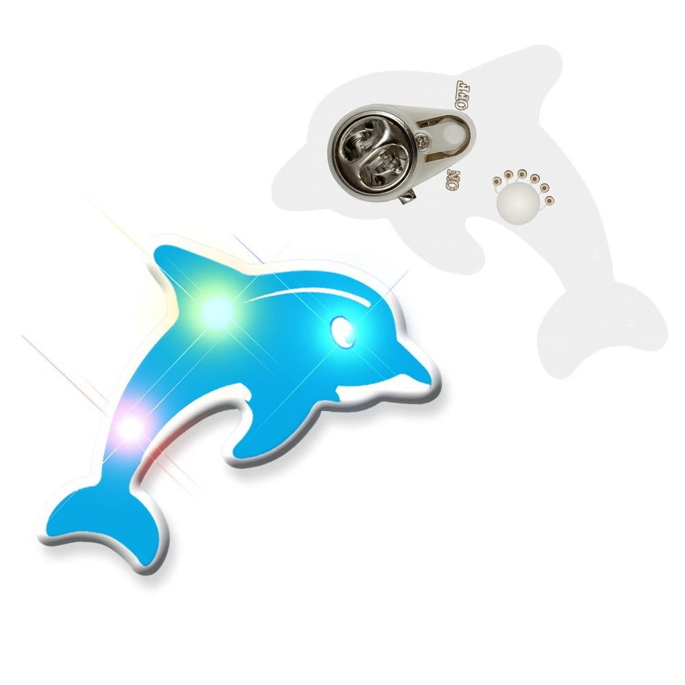 Blue Dolphin Flashing Body Light Lapel Pins All Body Lights and Blinkees 6