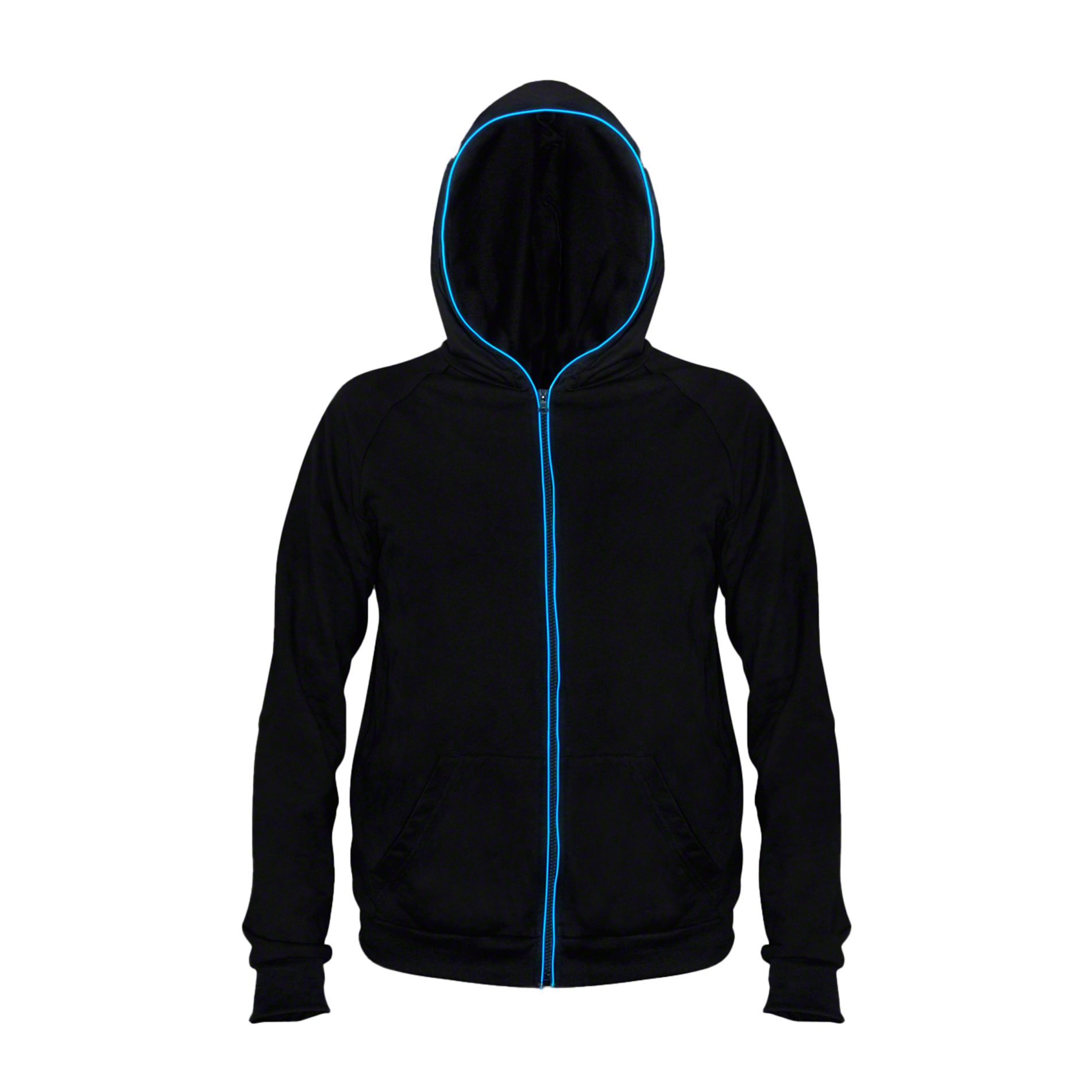 Electro Luminescent Zip Up Hoodie Blue Extra Large All Products 5