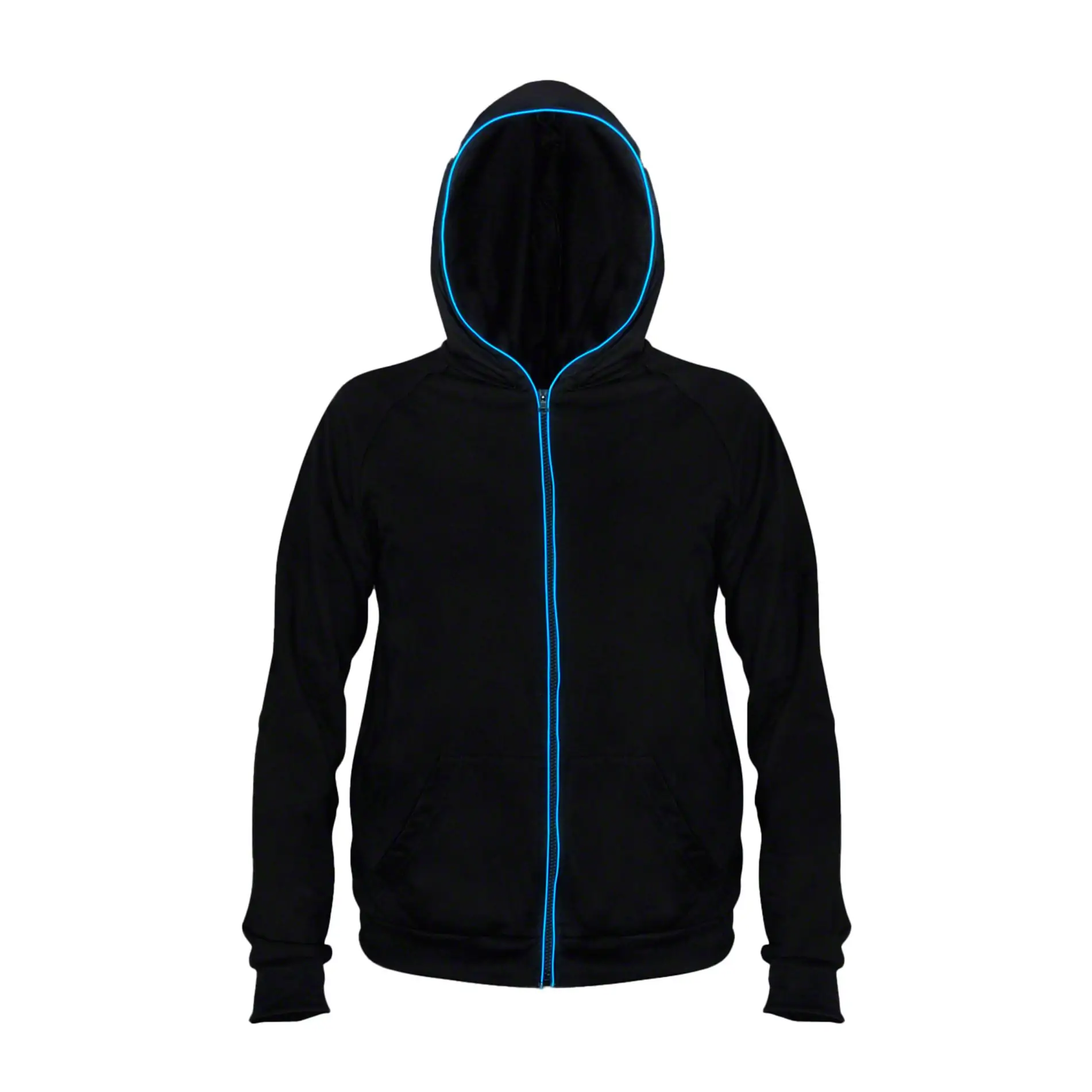 Electro Luminescent Zip Up Hoodie Blue Small All Products 4