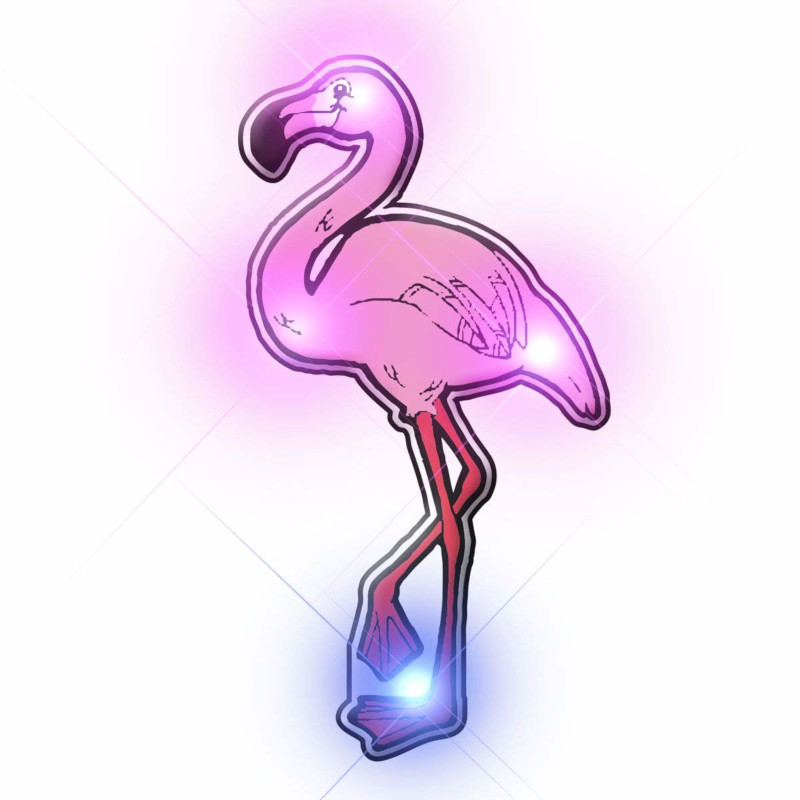 Flamingo Flashing Body Light Lapel Pins All Body Lights and Blinkees