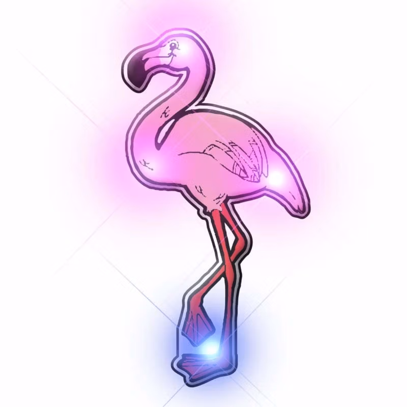 Flamingo Flashing Body Light Lapel Pins All Body Lights and Blinkees 3