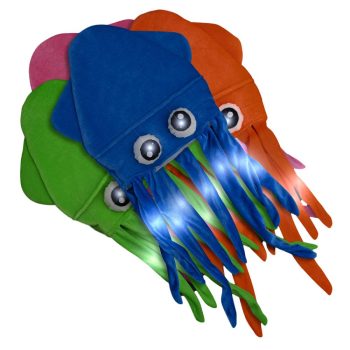 Assorted LED Under the Sea Squid Hat Pack of 4 All Products