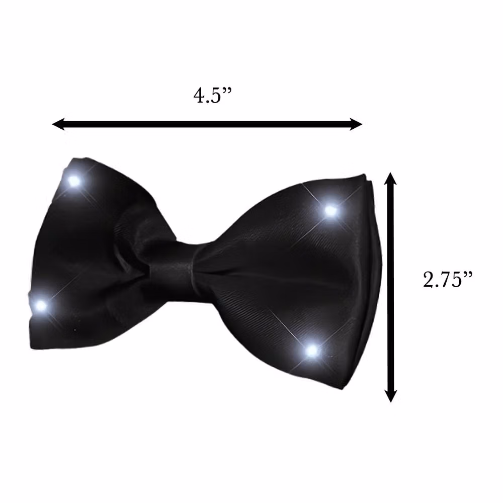 Black Bow Tie with White LED Lights All Products 7