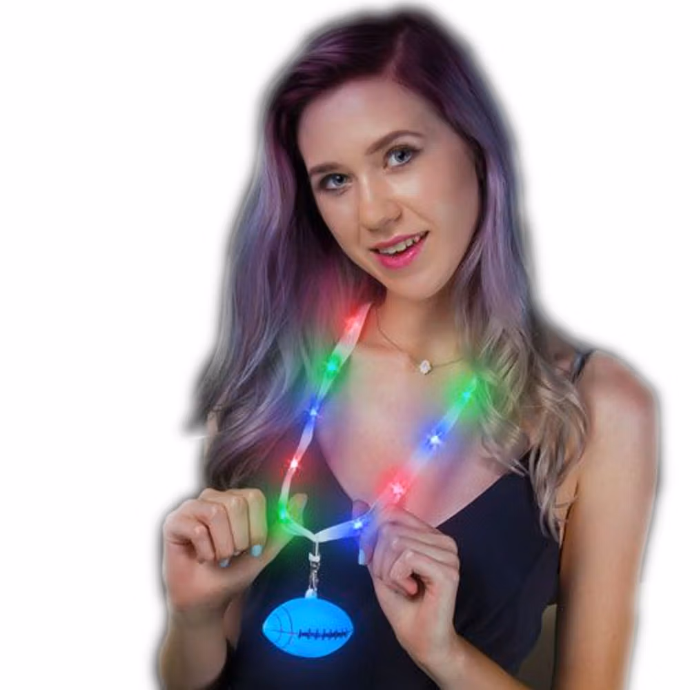 LED Football Charm Necklace with Lightup Lanyard All Products 3