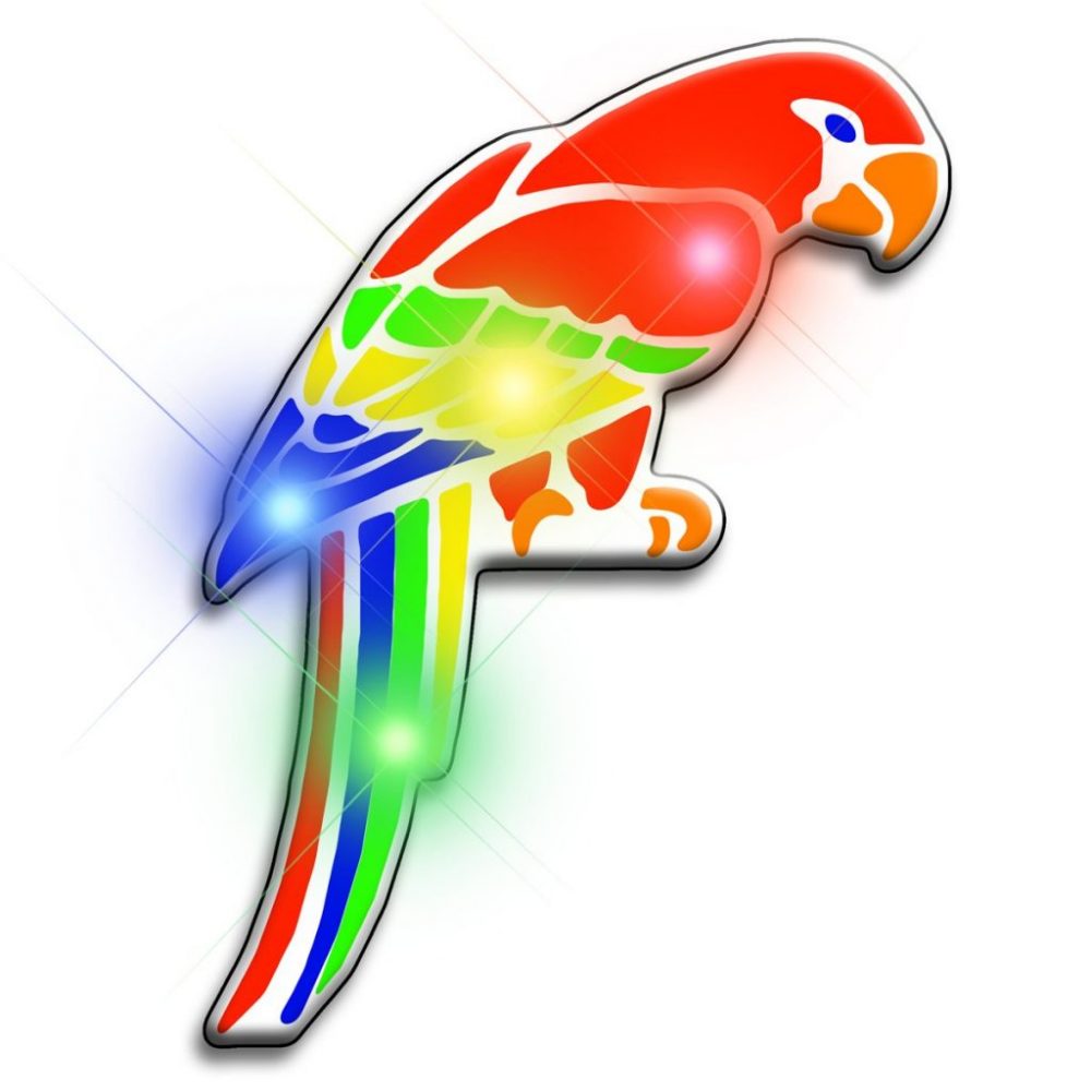 Parrot Flashing Body Light Lapel Pins All Body Lights and Blinkees 3