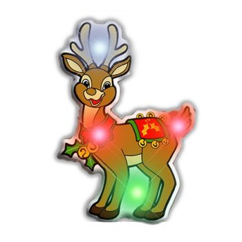 Rudolph the Reindeer Flashing Blnky Body Light Lapel Pins Christmas Flashing Blinky Light Lapel Pins