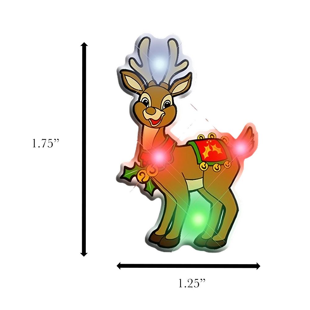 Rudolph the Reindeer Flashing Blnky Body Light Lapel Pins All Products 5