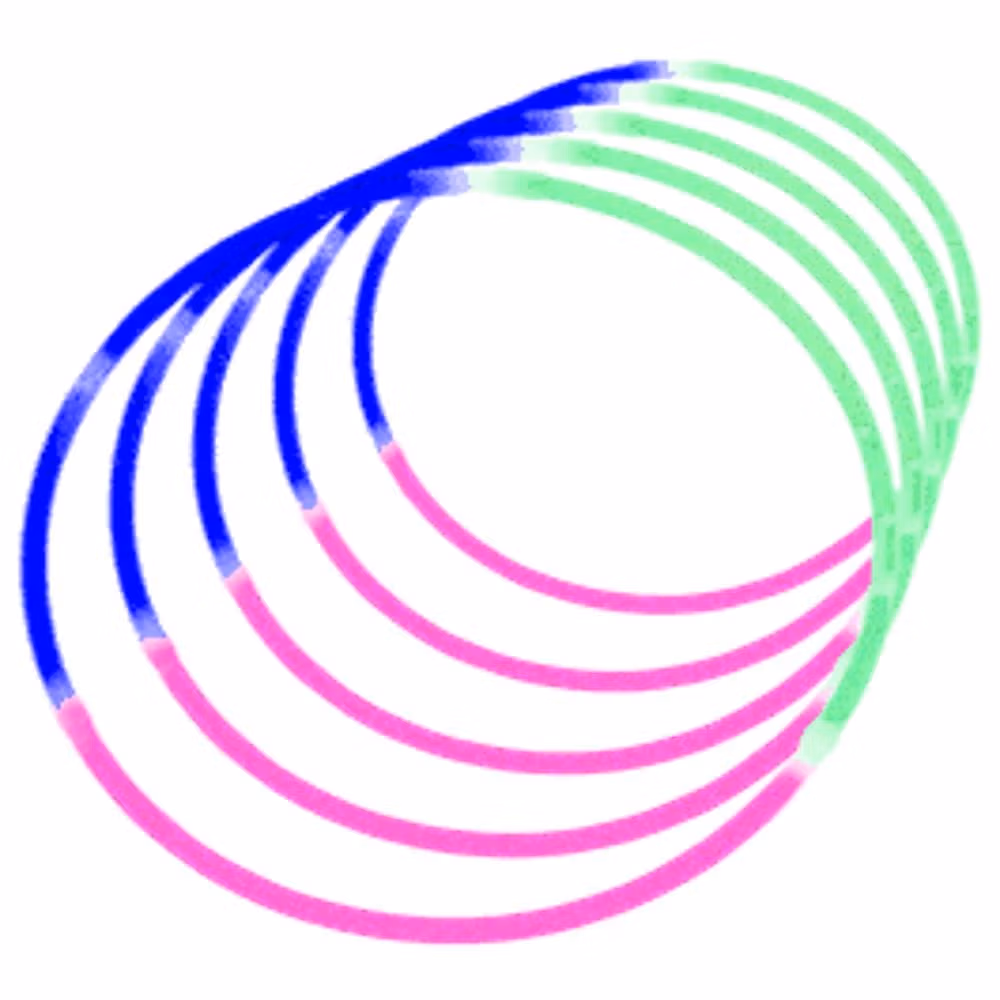 Glow Necklace Tri Color Blue Pink Green Tube of 25 All Products 3