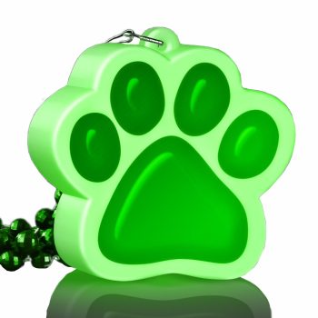 Light Up Green Paw Print Charm Necklace Animals