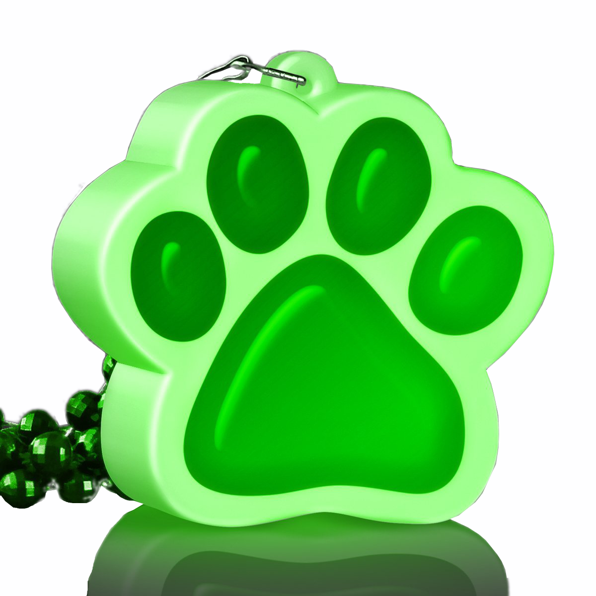 Light Up Green Paw Print Charm Necklace All Products
