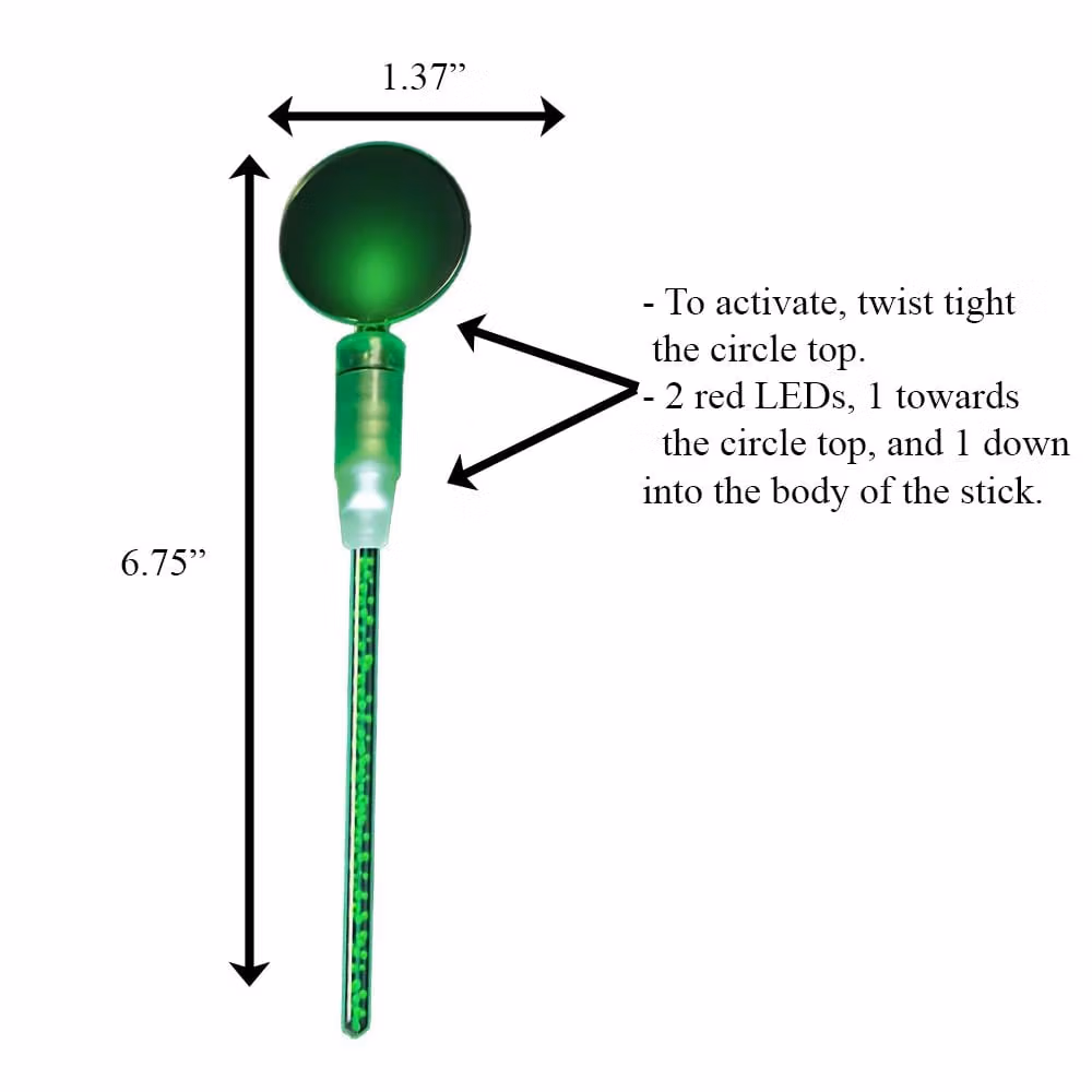 Green Cocktail Party Light Up Swizzle Stick Drink Stirrer Green 5