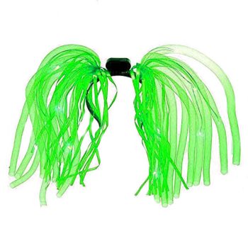 Green LED Noodle Headband Flashing Dreads St Patrick’s Light Up Headwear
