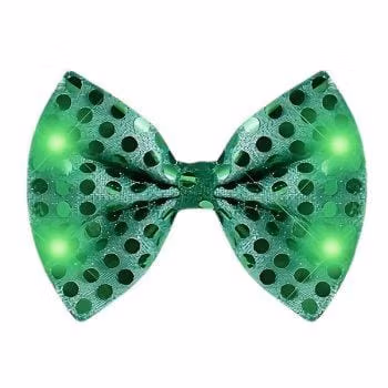 Green Sequin Bow Tie with Green LED Lights for St Patricks Day All Products