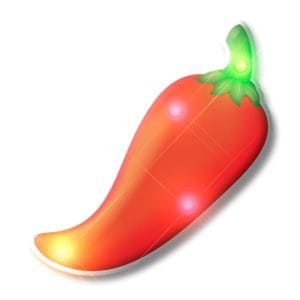 Chili Pepper Flashing Body Light Lapel Pins All Body Lights and Blinkees