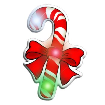 Candy Cane Flashing Blnky Body Light Lapel Pins Christmas Flashing Blinky Light Lapel Pins