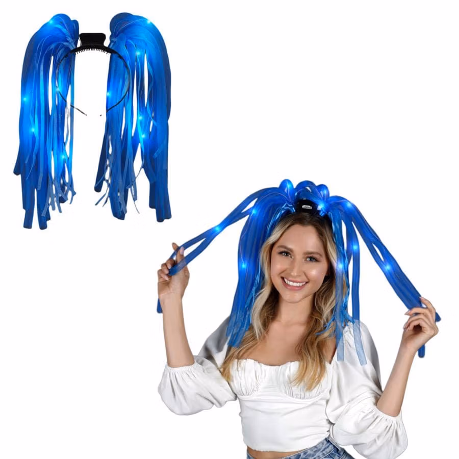 Blue LED Noodle Headband Flashing Dreads All Products 5