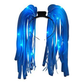 Blue LED Noodle Headband Flashing Dreads Blue
