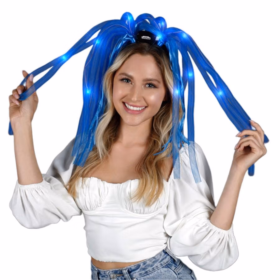 Blue LED Noodle Headband Flashing Dreads All Products 4