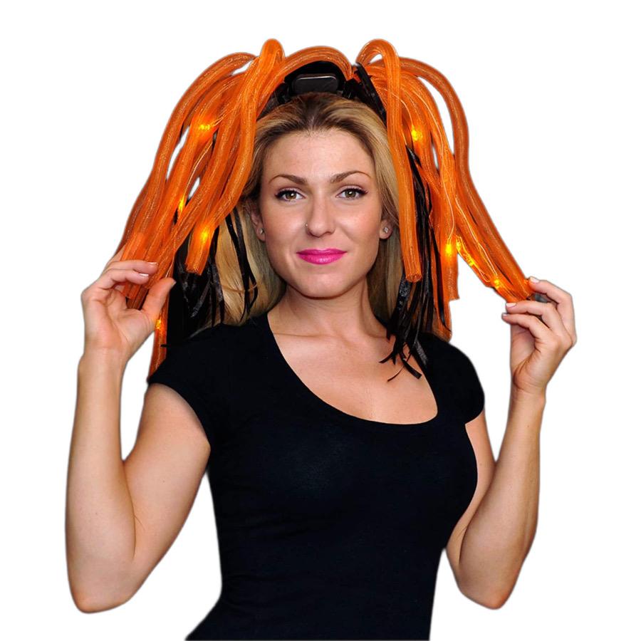 Orange LED Noodle Headband Flashing Dreads All Products 5