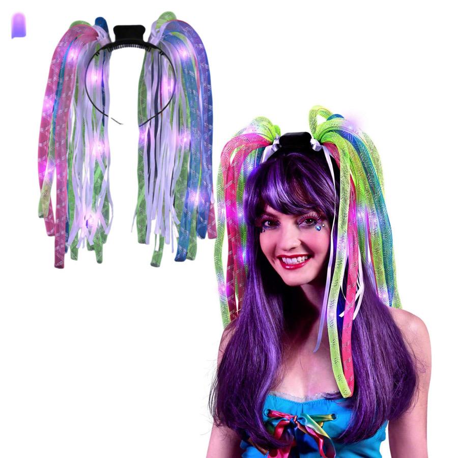 UV Reactive LED Noodle Headband Flashing Dreads All Products 5