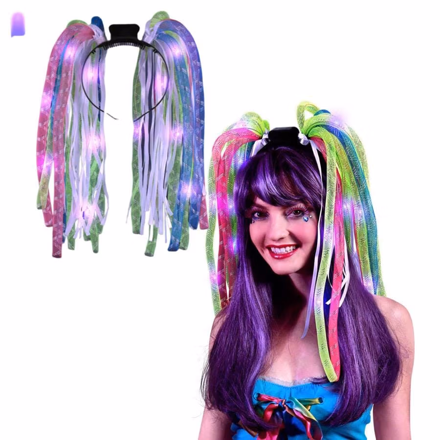 UV Reactive LED Noodle Headband Flashing Dreads All Products 4