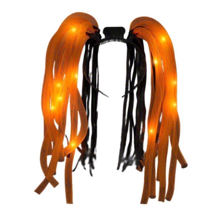 Orange LED Noodle Headband Flashing Dreads • Magic Matt's Brilliant Blinkys