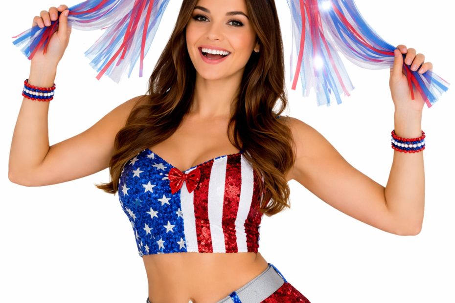 Red White Blue Noodle Headband Flashing Dreads 4th of July