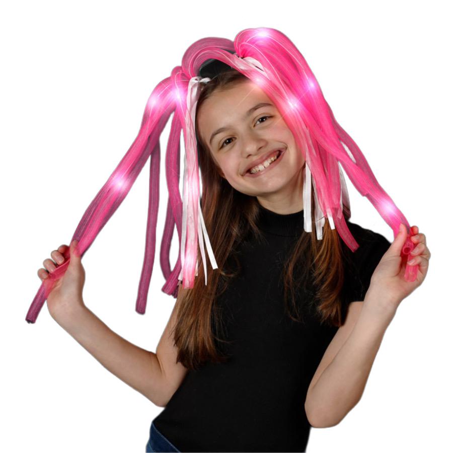 Pink LED Noodle Headband Flashing Dreads All Products 5