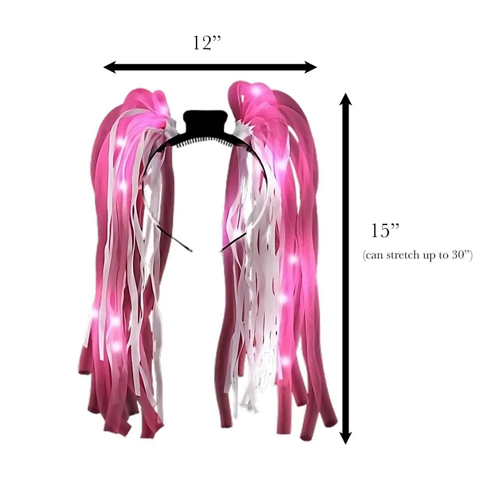 Pink LED Noodle Headband Flashing Dreads All Products 7
