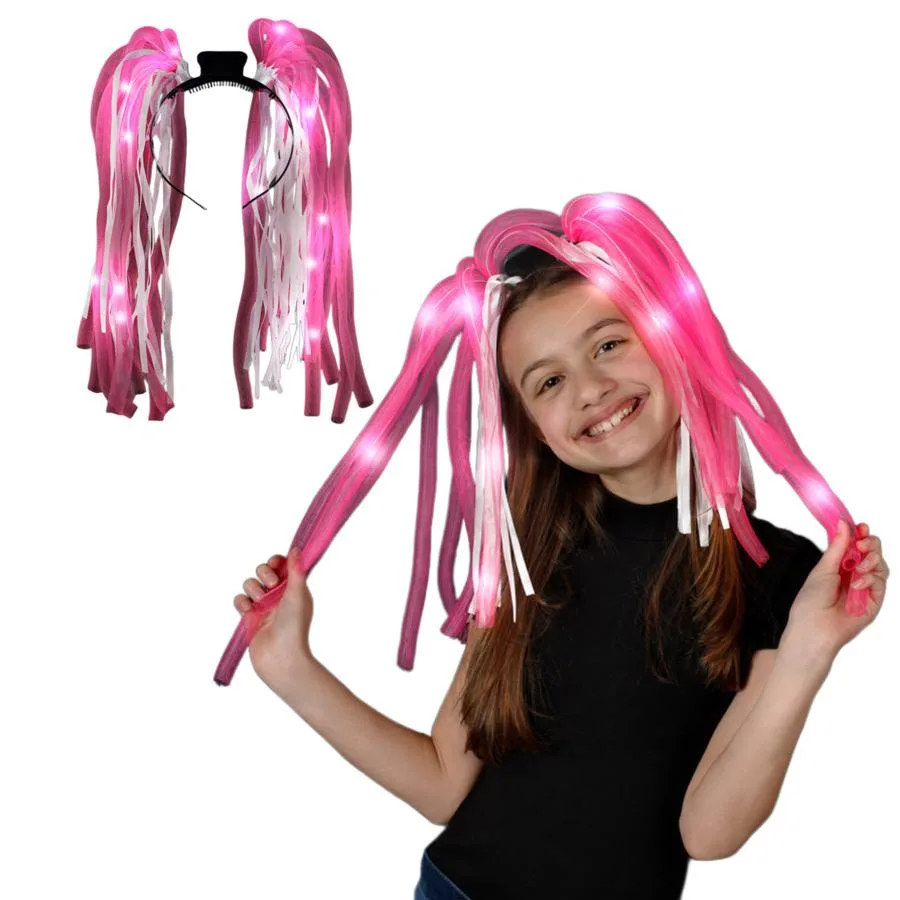Pink LED Noodle Headband Flashing Dreads All Products 4