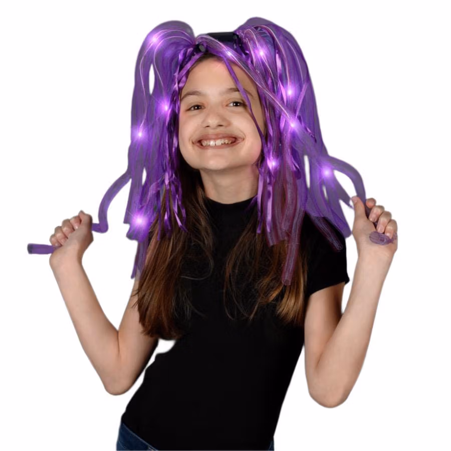 Purple LED Noodle Headband Flashing Dreads Halloween Headwear 4