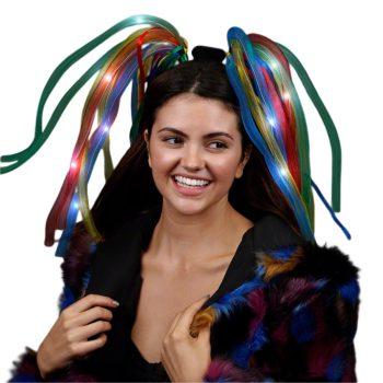 Multicolor LED Noodle Headband Flashing Dreads Bachelorette Party Headware