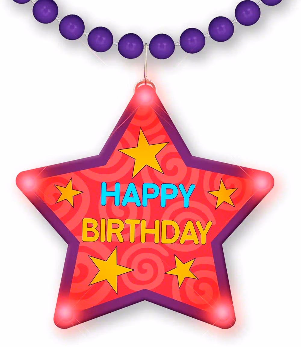 Huge Happy Birthday Star Assorted Beaded Necklace All Products 8