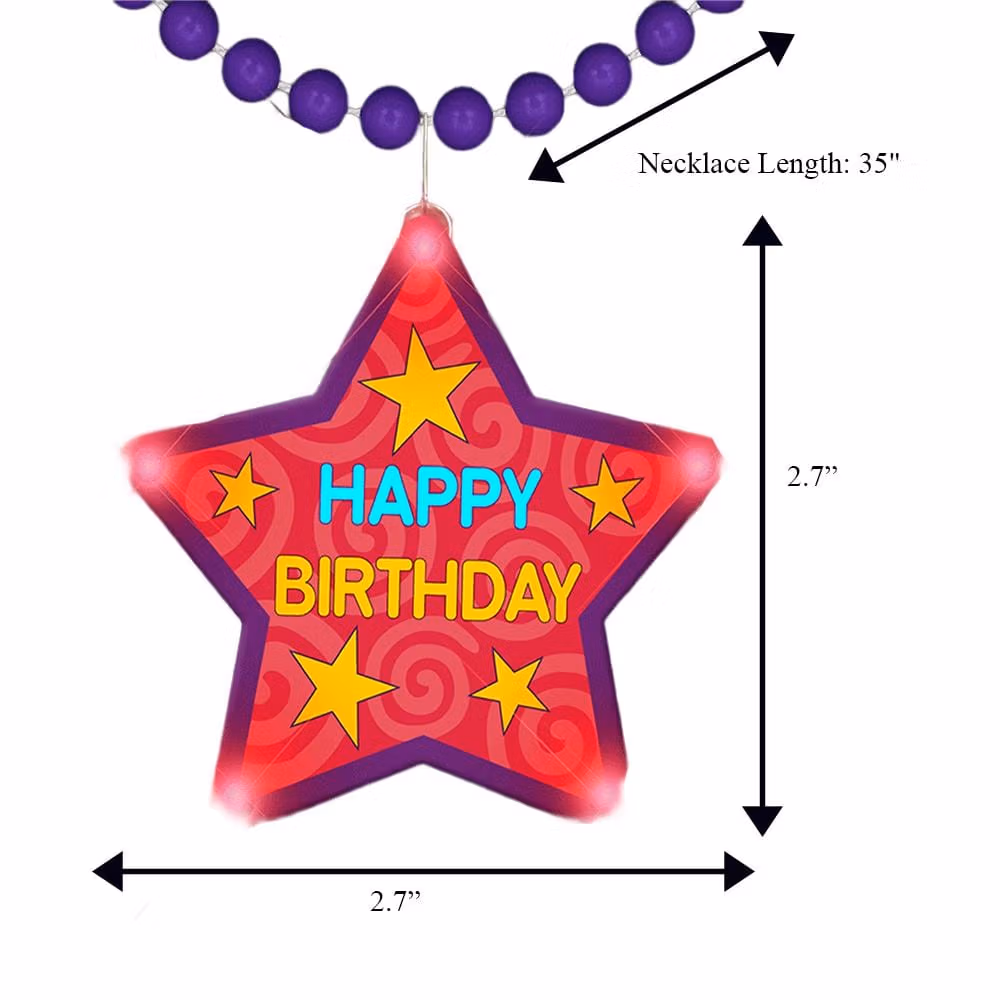 Huge Happy Birthday Star Assorted Beaded Necklace All Products 4
